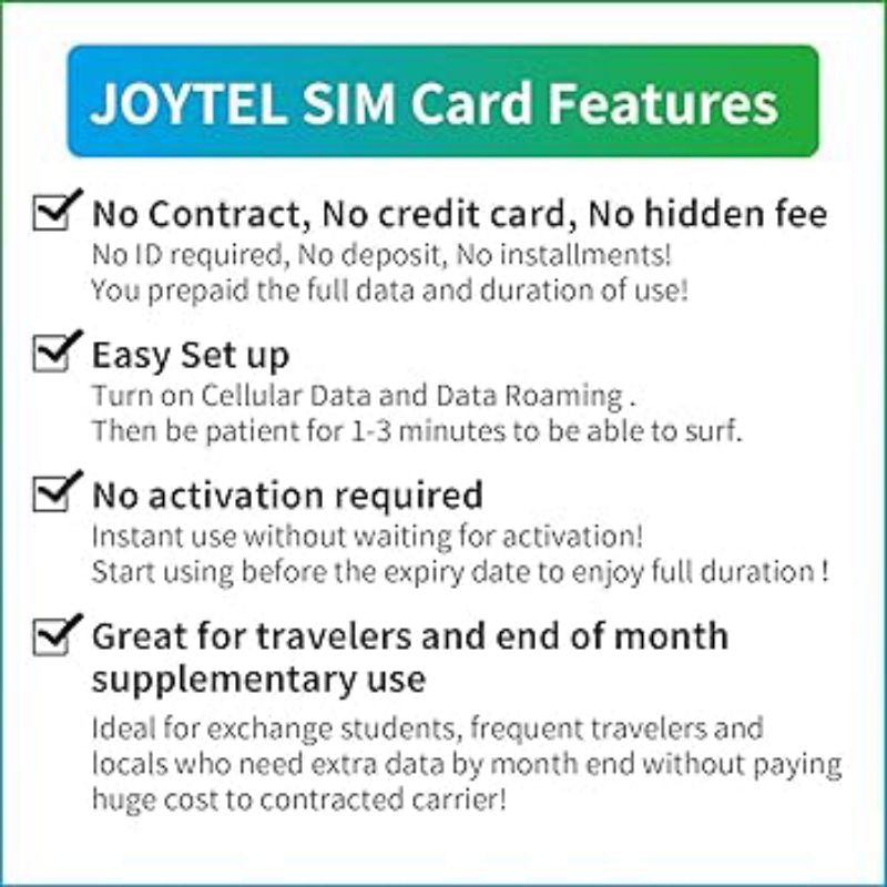JOYTEL TRAVEL SIM ( 122 Countries Coverage)