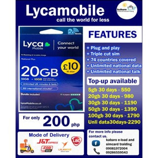 Lycamobile UK Simcard