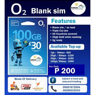 O2 UK BLANK SIM